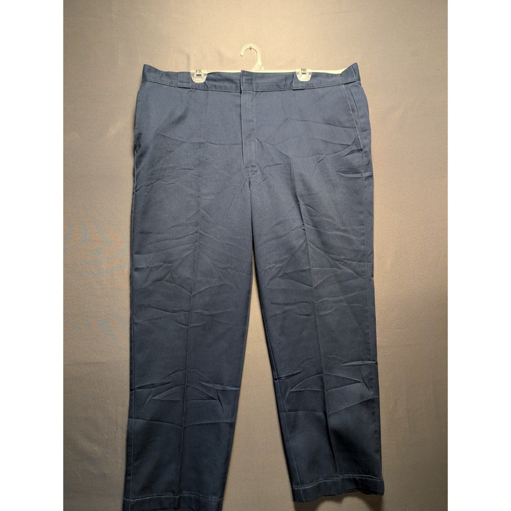 Dickies 874 Flex Work Pants Mens 42x30 Navy Blue Cotton Straight Leg Utility